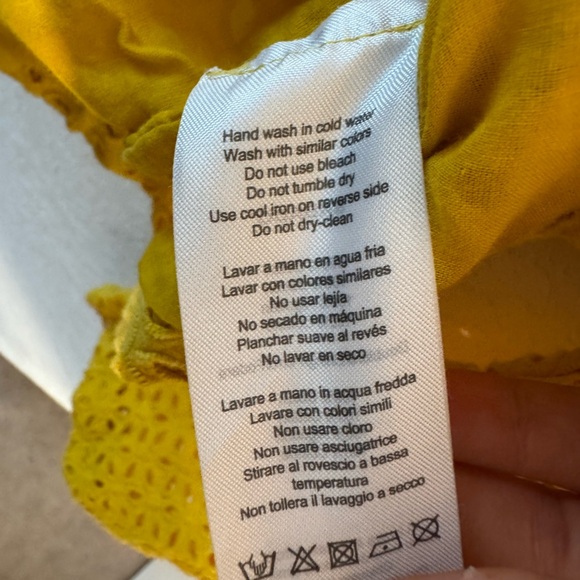 Des Petits Hauts Sabado Broderie Anglaise Yellow Eyelet Blouse Womens Size Small - Picture 9 of 14